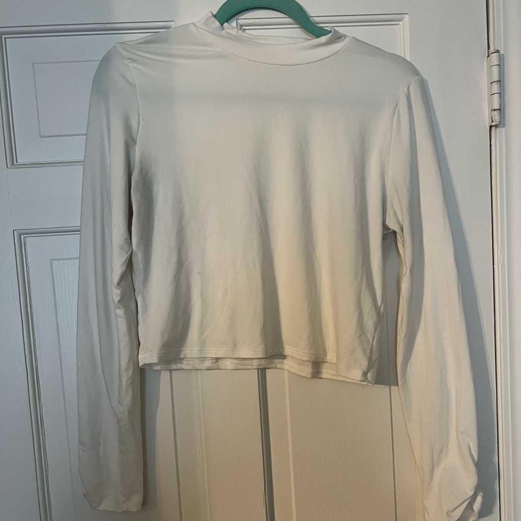 Super Soft Top With Rouched Sleeves
